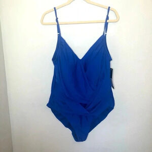 NWT Nicole Miller Criss Cross Swimsuit 2X
